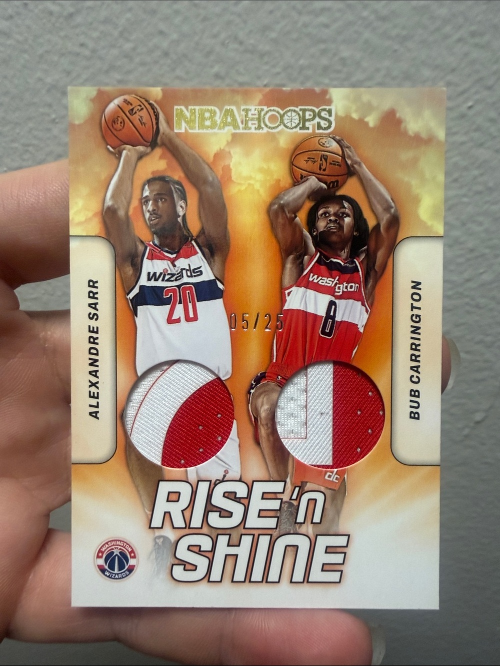 NBA Hoops Rise 'n Shine Dual Relic Alexandre Sarr & Bub Carrington 5 / 25